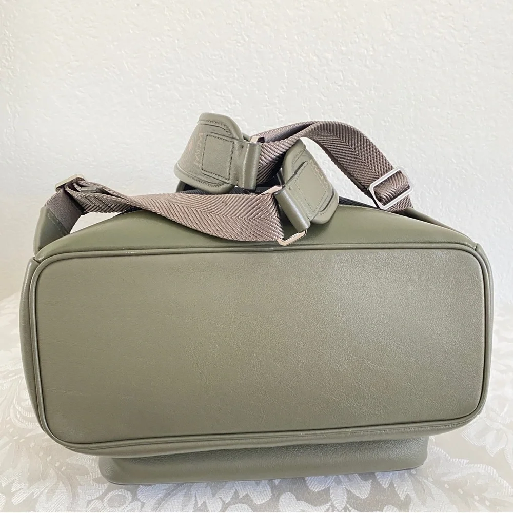 MCM military green Backpack Mixed Leather